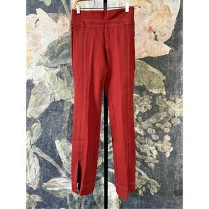 Anthropologie Essential Trouser Pant Red White Stitched Bootcut Size 0